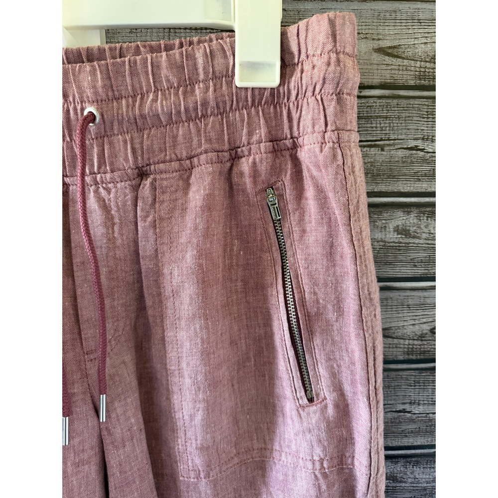 Athleta Women's Wide-Leg  Pants Size 10  Mauve Dusty Rose Pull-On Pockets - Picture 3 of 7